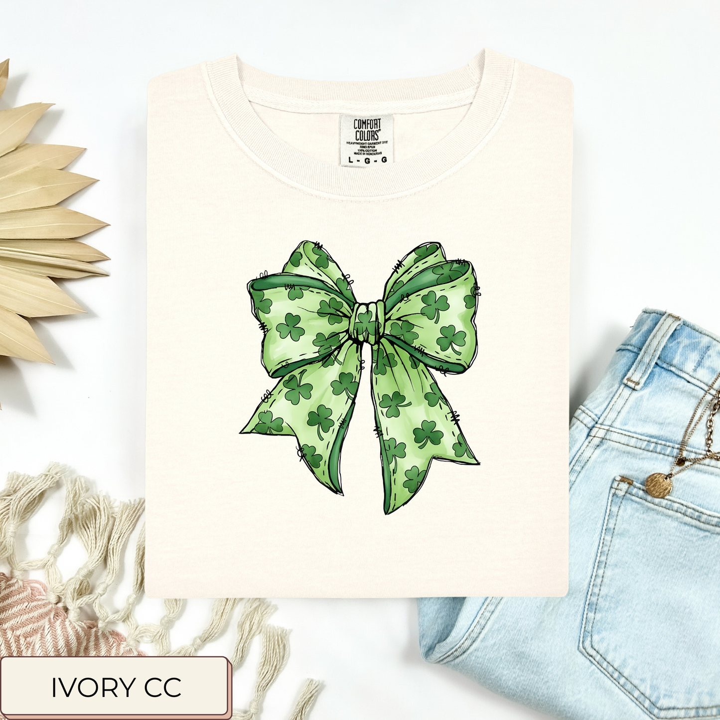 Green Clover Bow Tee.