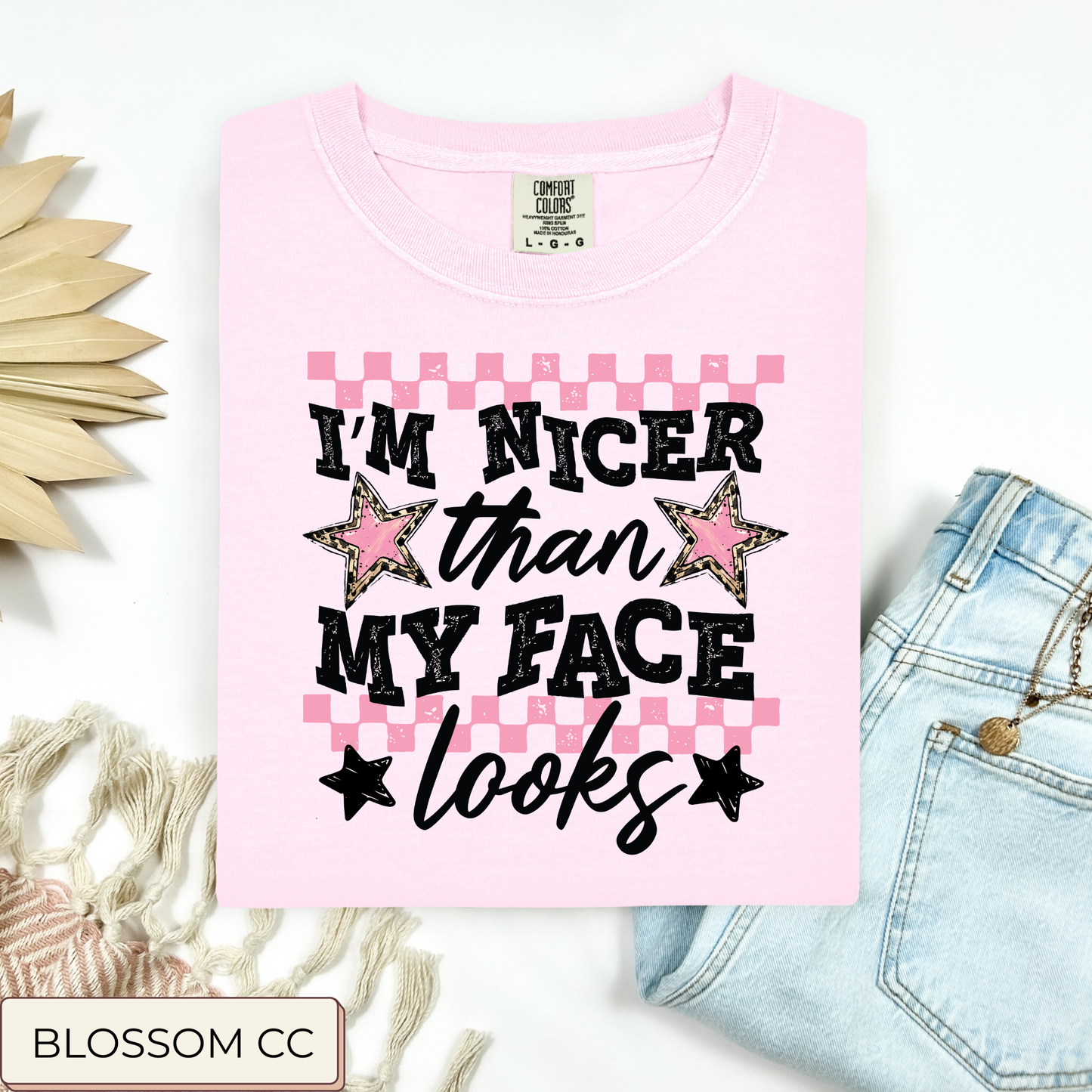 Checkered Nicer Than My Face Looks Tee.