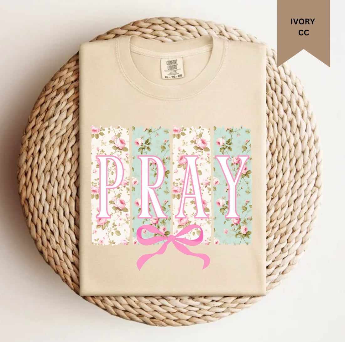 Floral Pray Bow Tee.