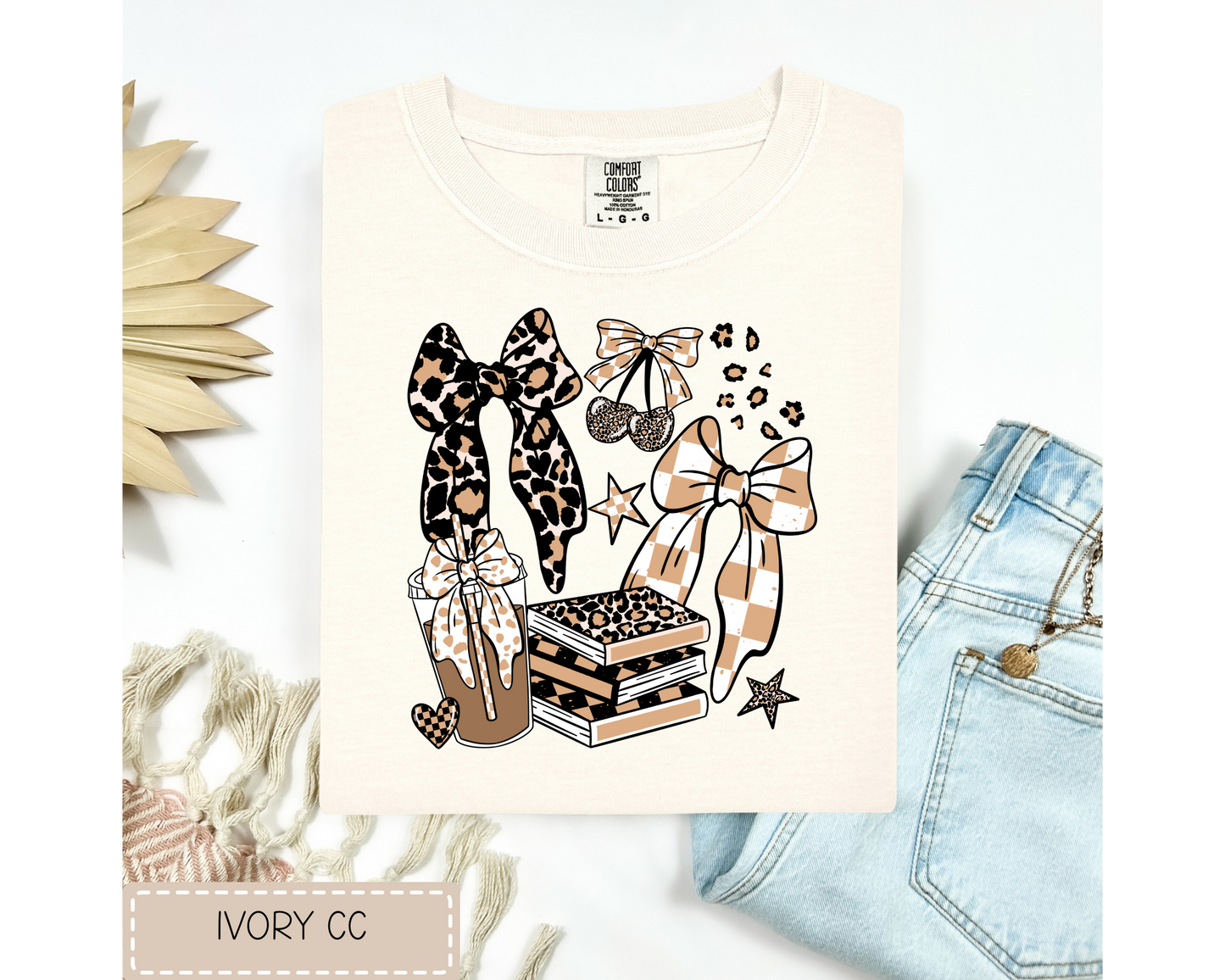 Coffee Books Bows Tee.