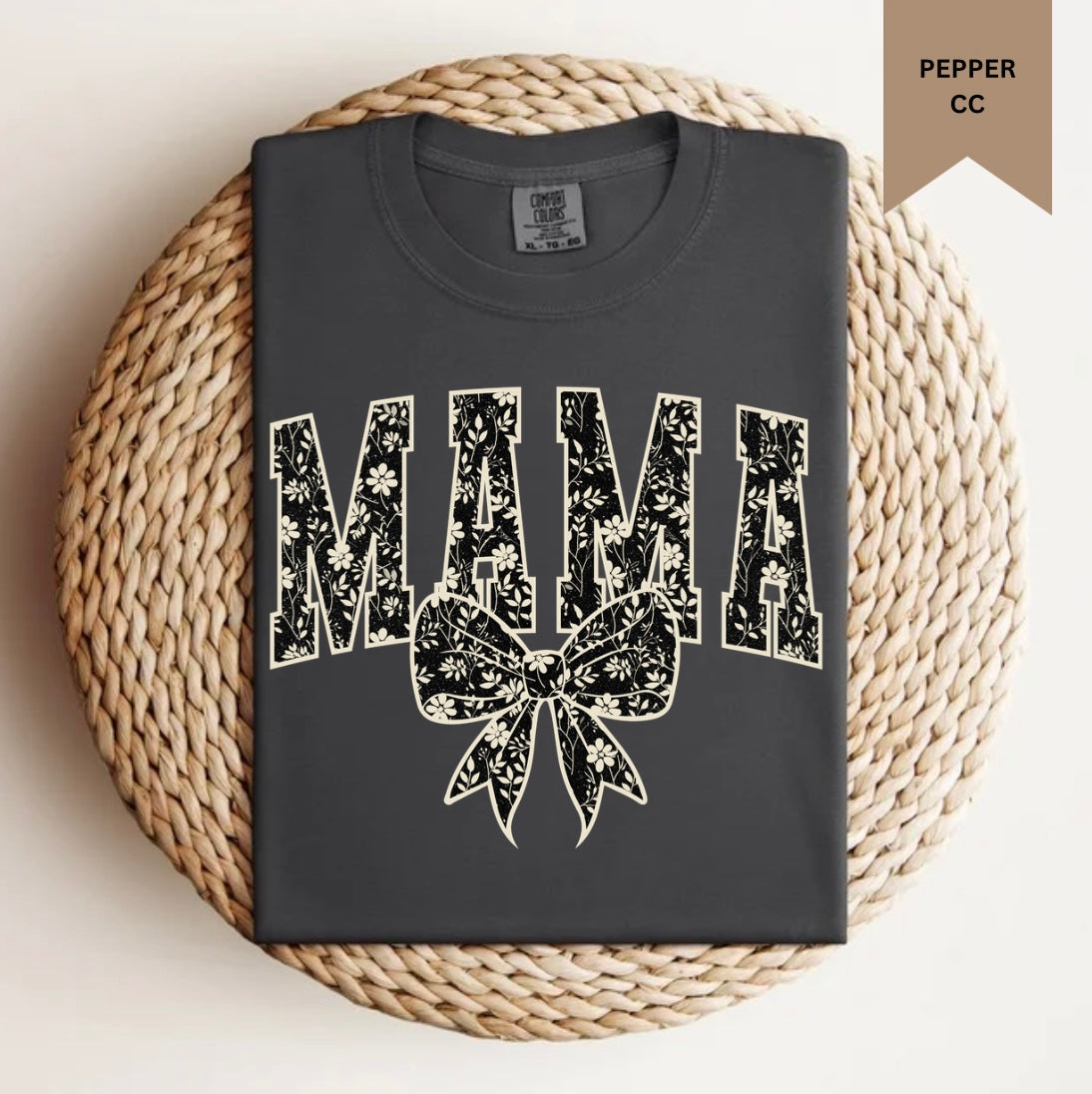 Black Floral Mama Tee.