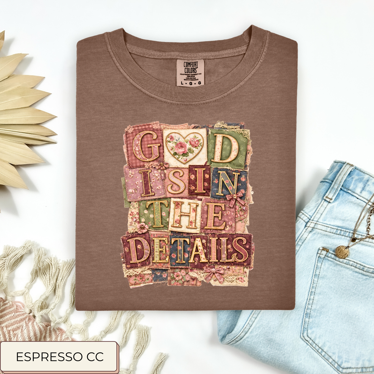 Faux Quilt God Is In The Details Tee.