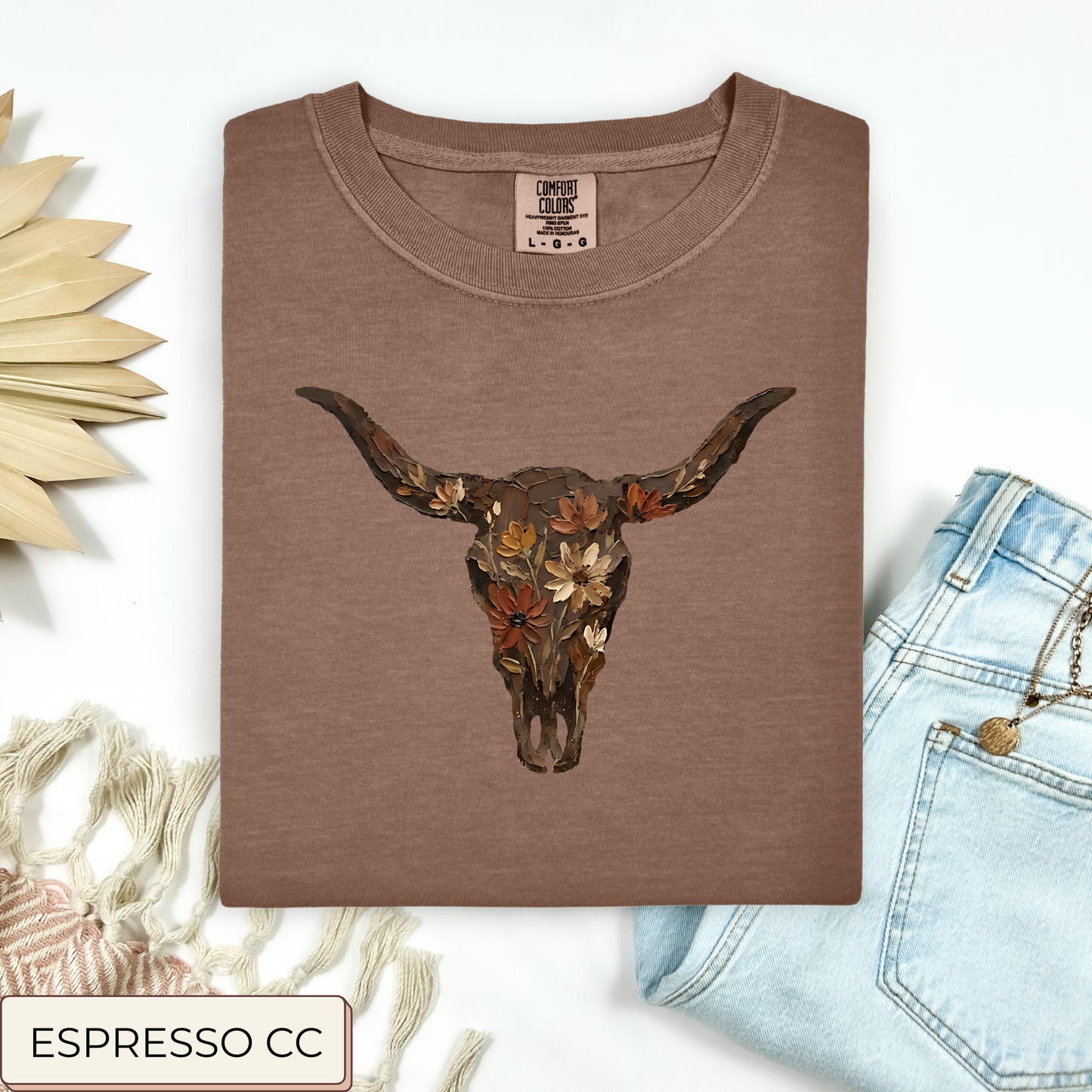 Floral Cow Skull Tee.