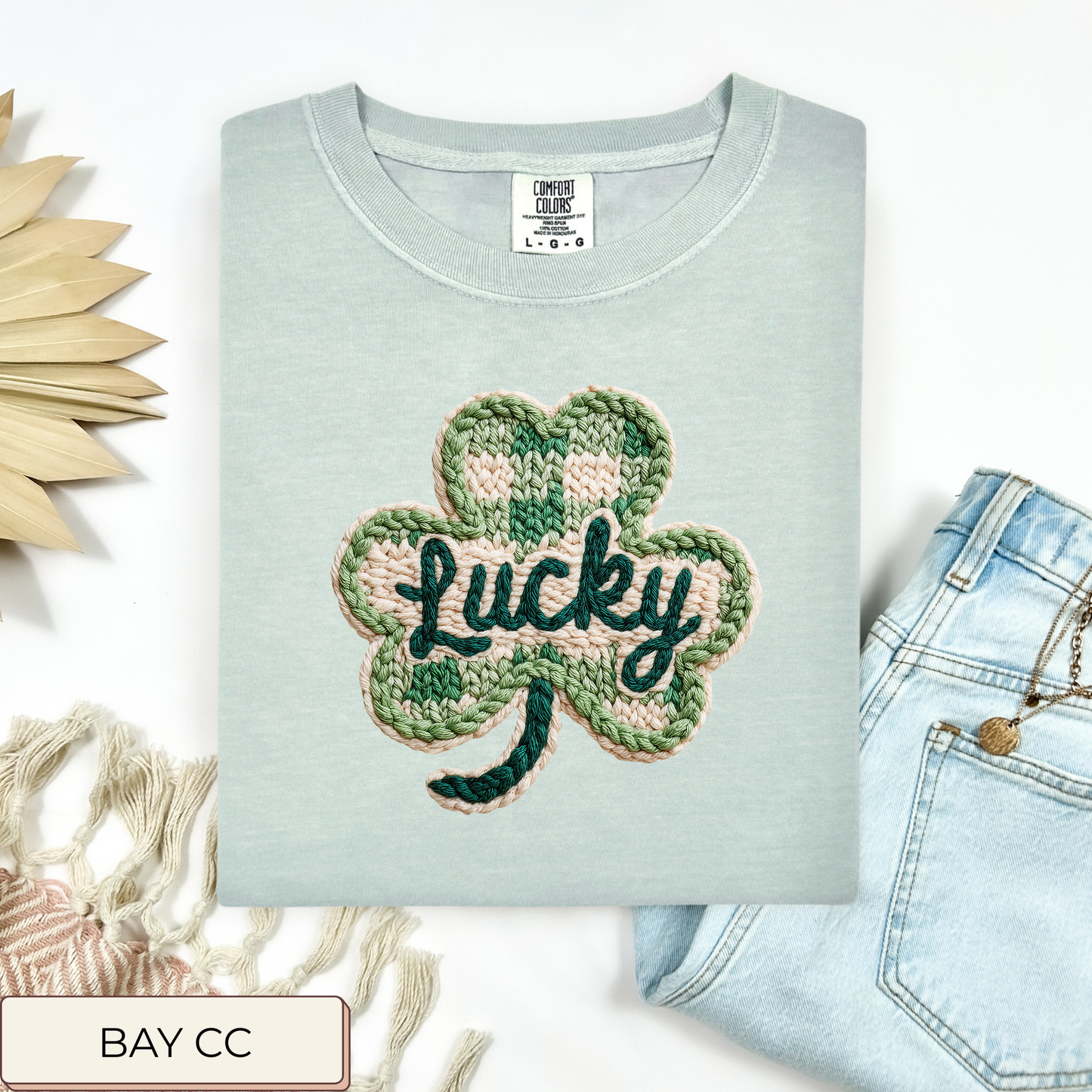 Faux Yarn Lucky Shamrock Tee.