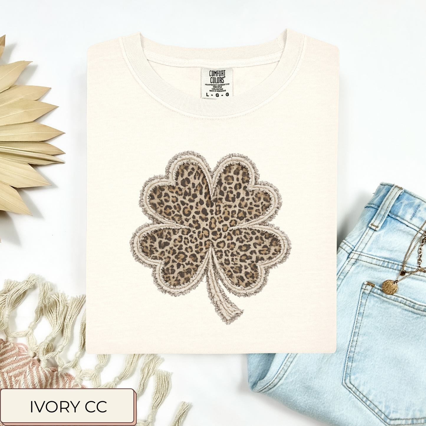 Faux Patch Leopard Shamrock Tee.