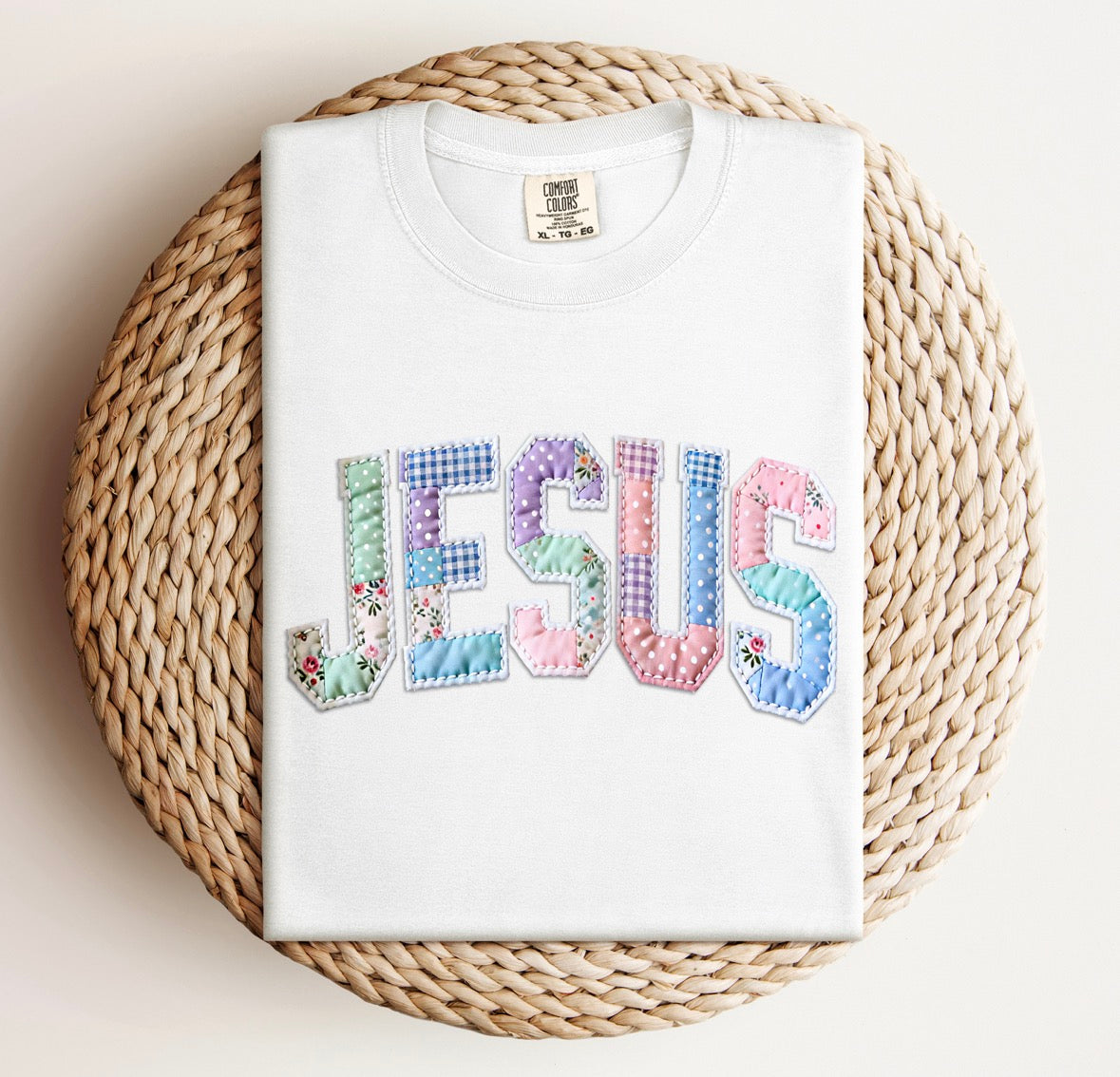 Patchwork Jesus Tee.